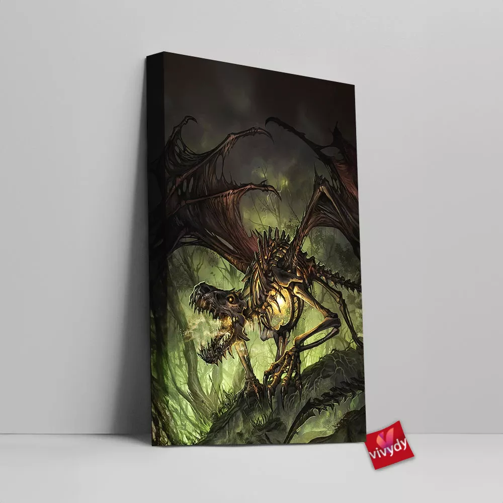 Bone Dragon Canvas Wall Art