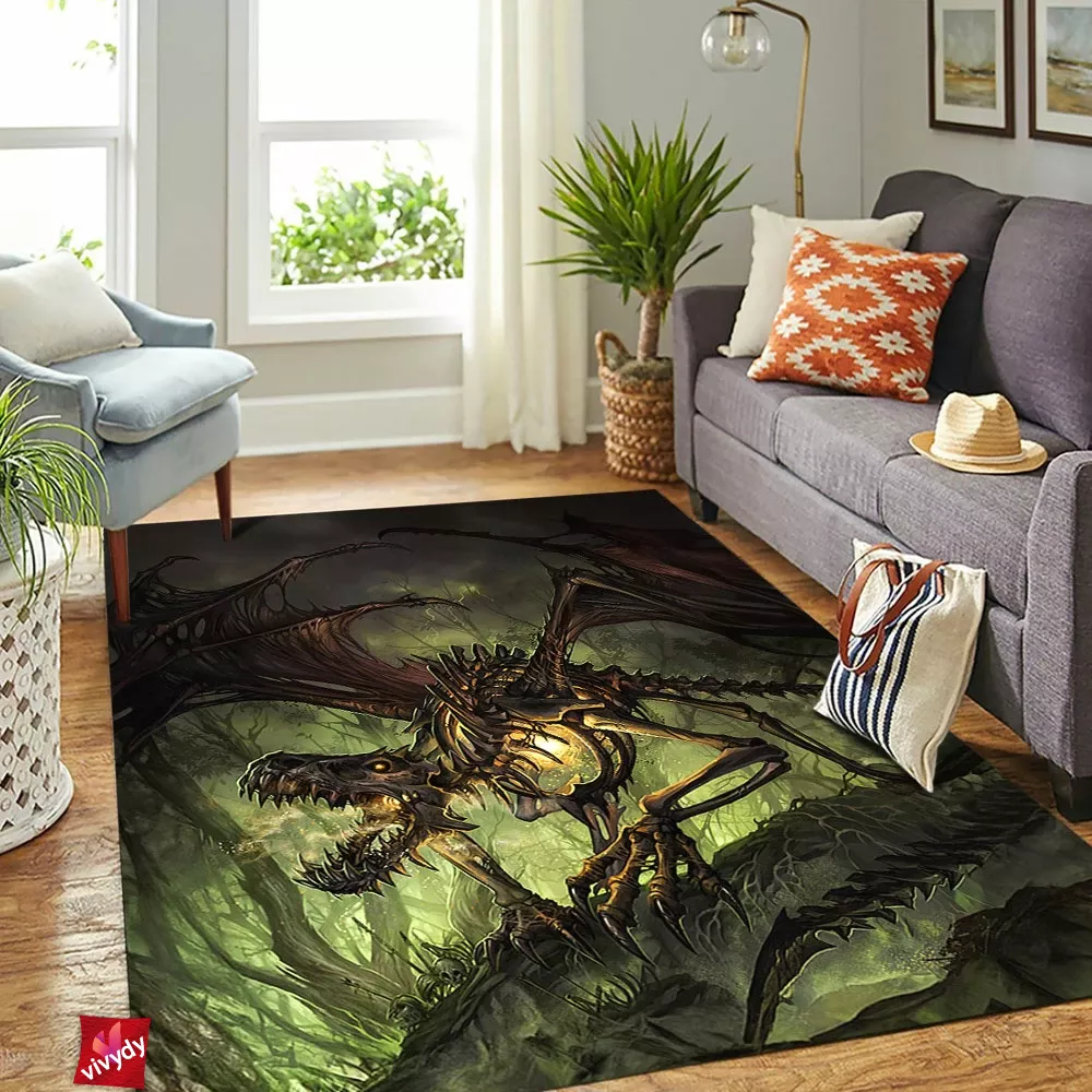 Bone Dragon Rectangle Rug