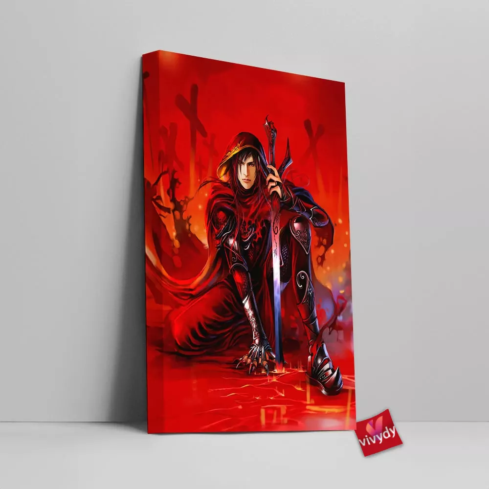 Red Dragon Knight Canvas Wall Art