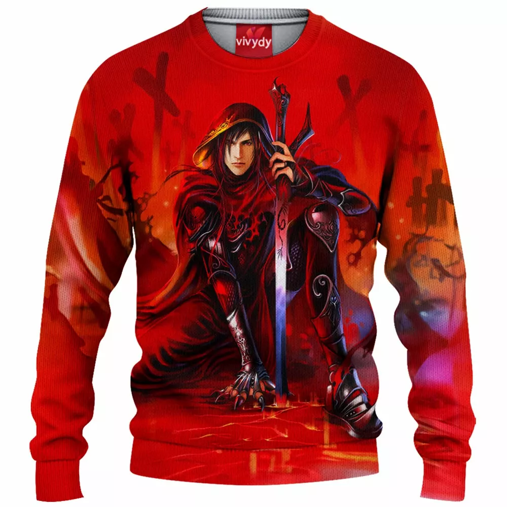 Red Dragon Knight Knitted Sweater