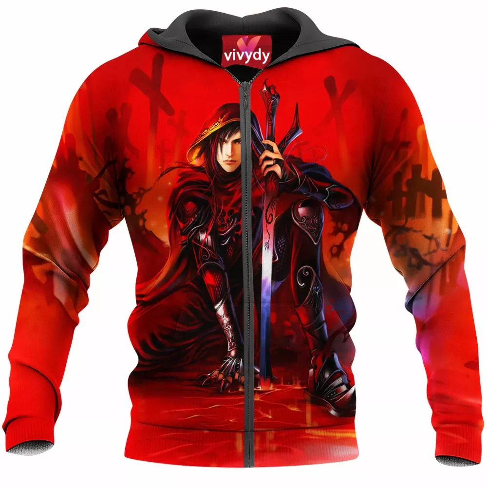 Red Dragon Knight Zip Hoodie