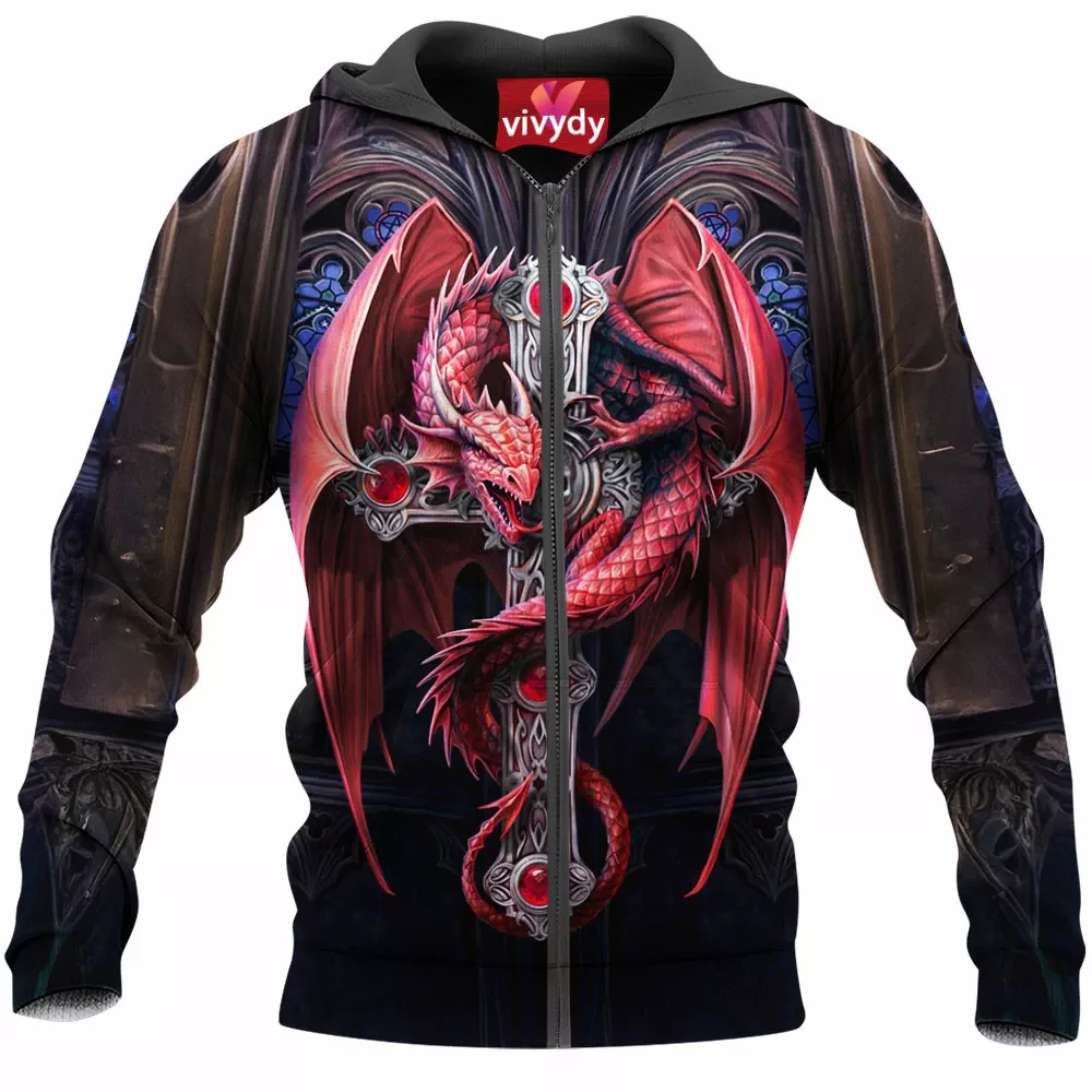 Gothic Dragon Zip Hoodie