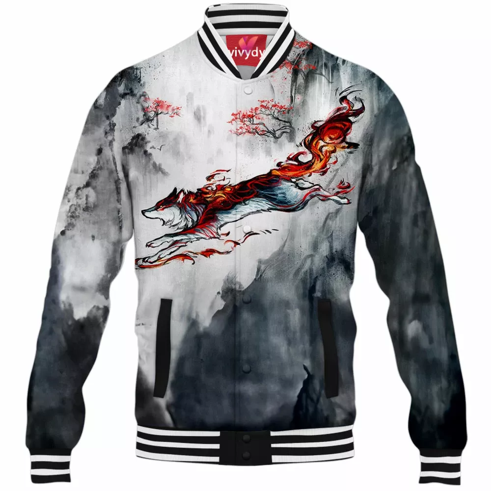 Fire Wolf Baseball Jacket