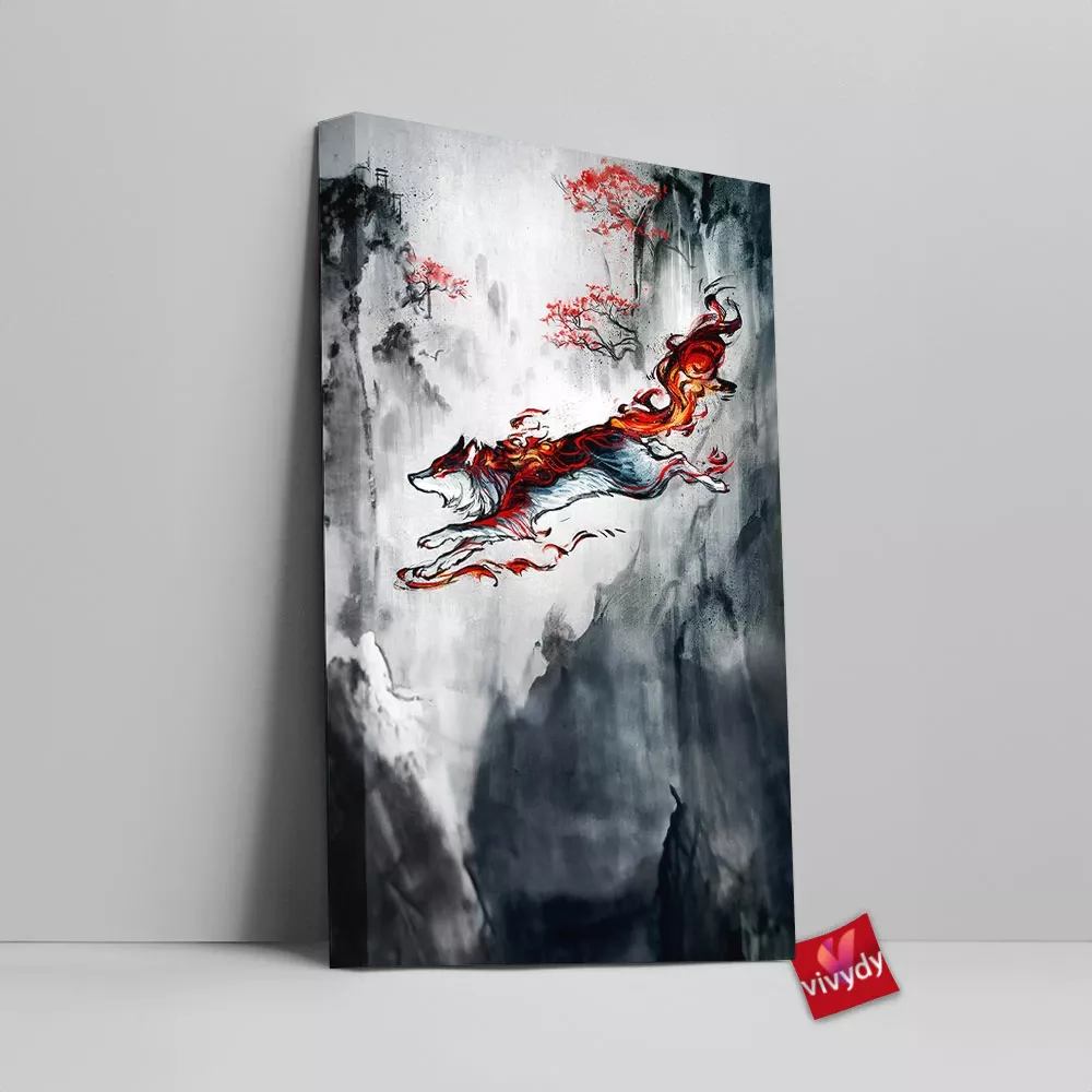 Fire Wolf Canvas Wall Art