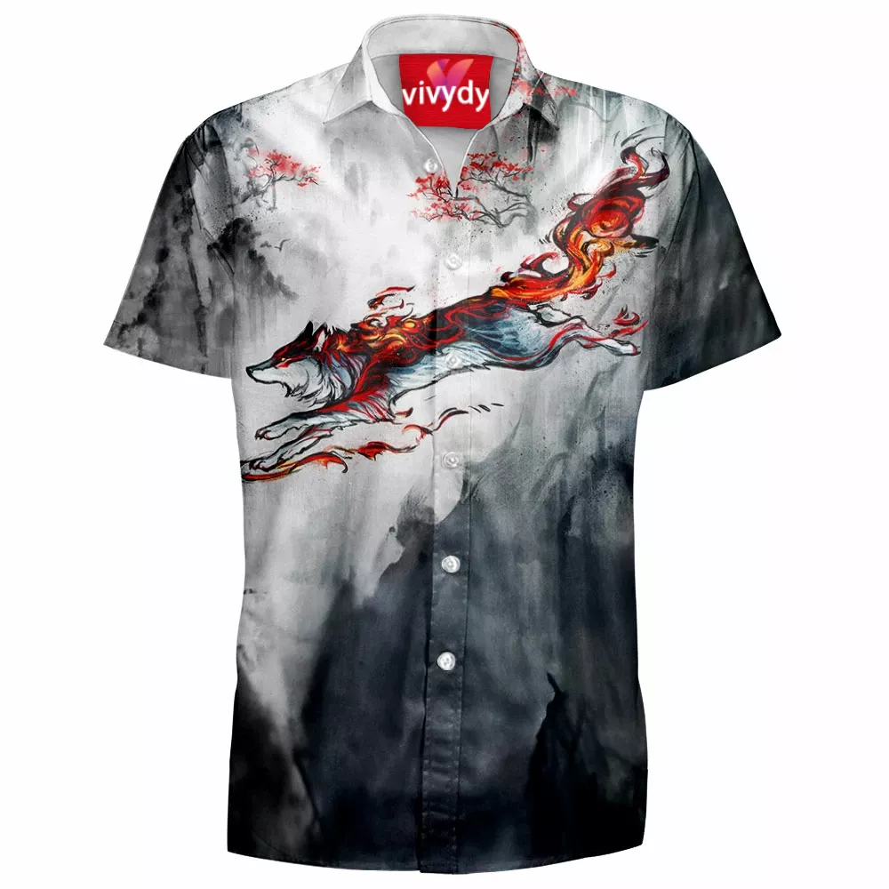 Fire Wolf Hawaiian Shirt