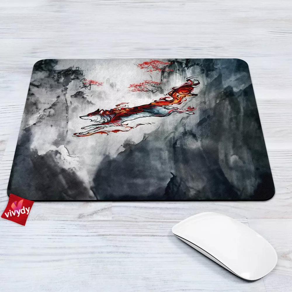 Fire Wolf Mouse Pad