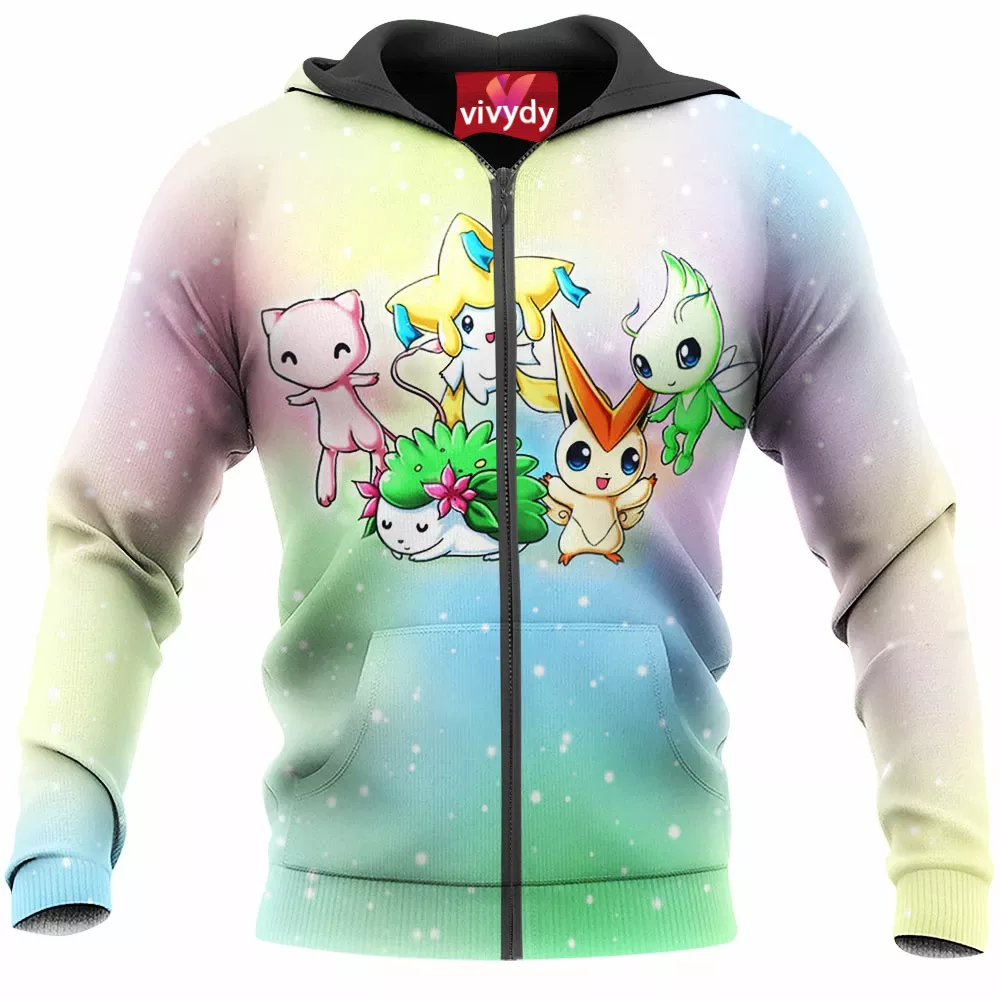 Adorably Legendary Pokemon Zip Hoodie