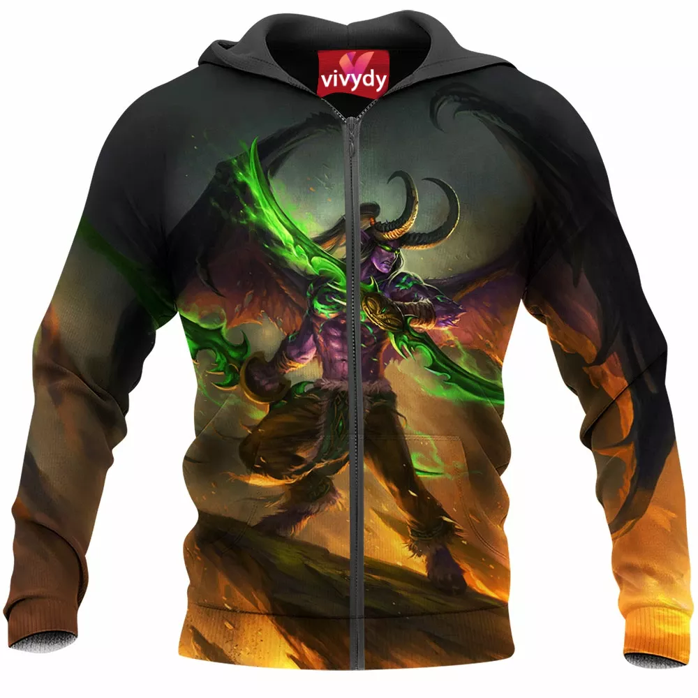 Illidan Stormrage Warcraft Zip Hoodie