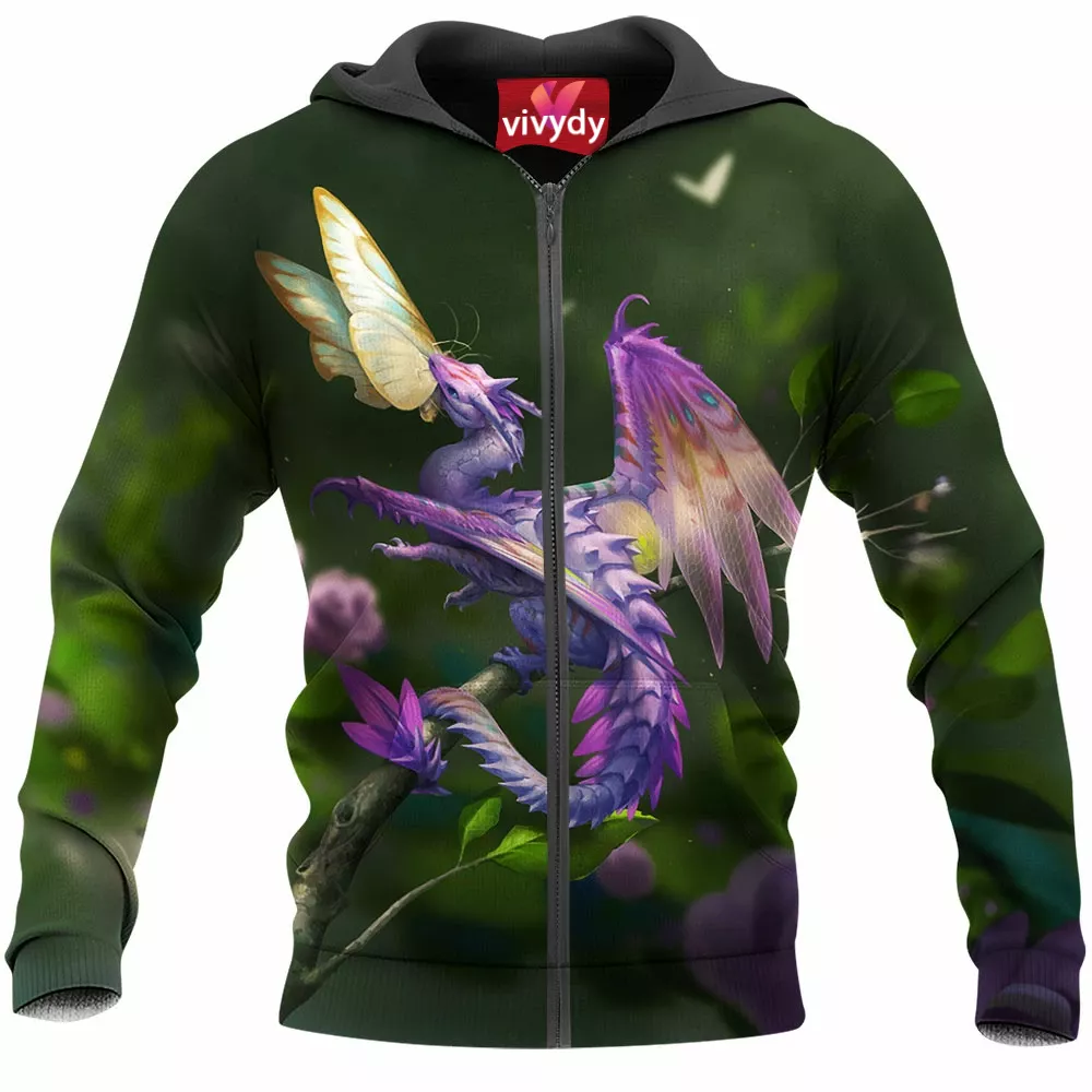 Flower Mantis Dragon Zip Hoodie