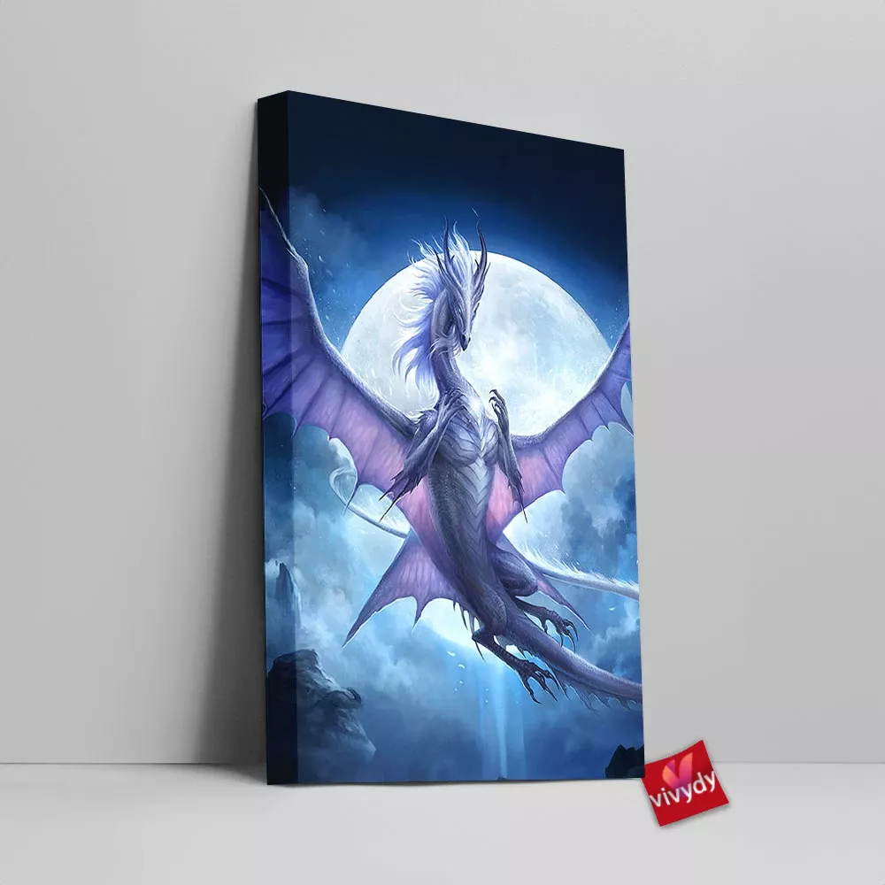 White Dragon Canvas Wall Art