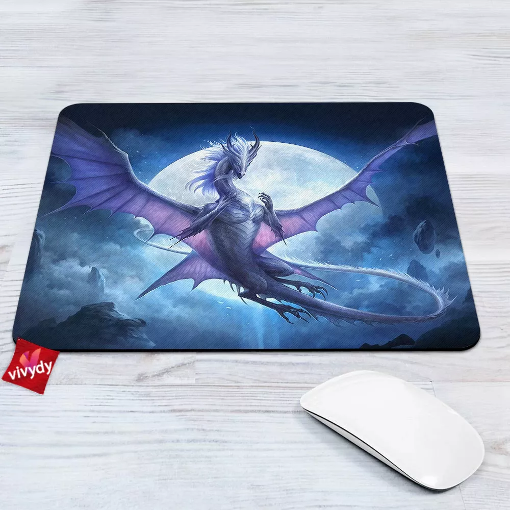 White Dragon Mouse Pad