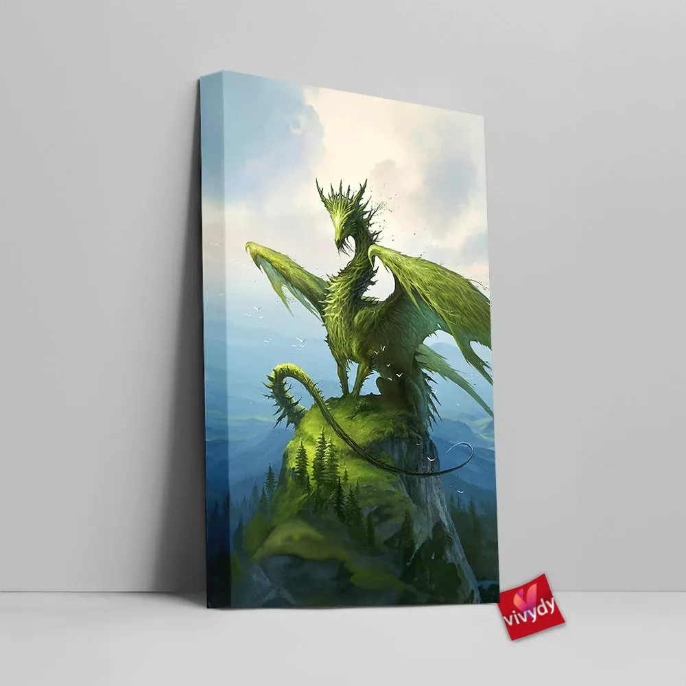 Green Dragon Canvas Wall Art