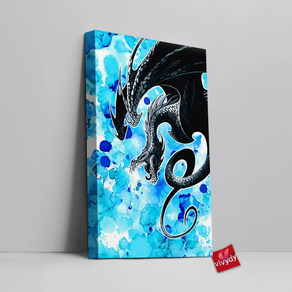 Splatter Dragon Canvas Wall Art