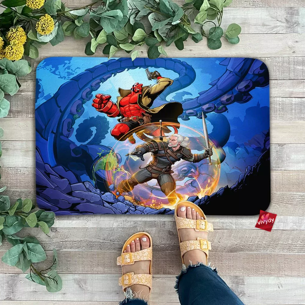 The Witcher Vs Hellboy Doormat