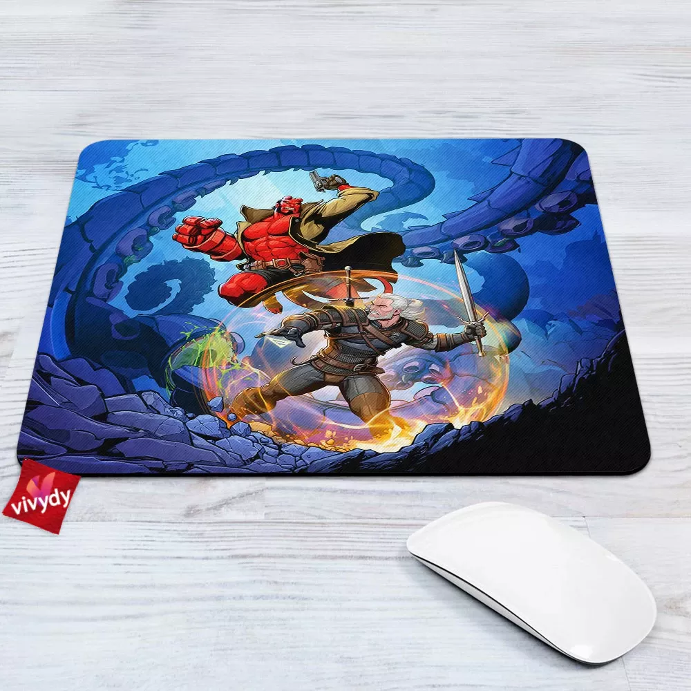 The Witcher Vs Hellboy Mouse Pad