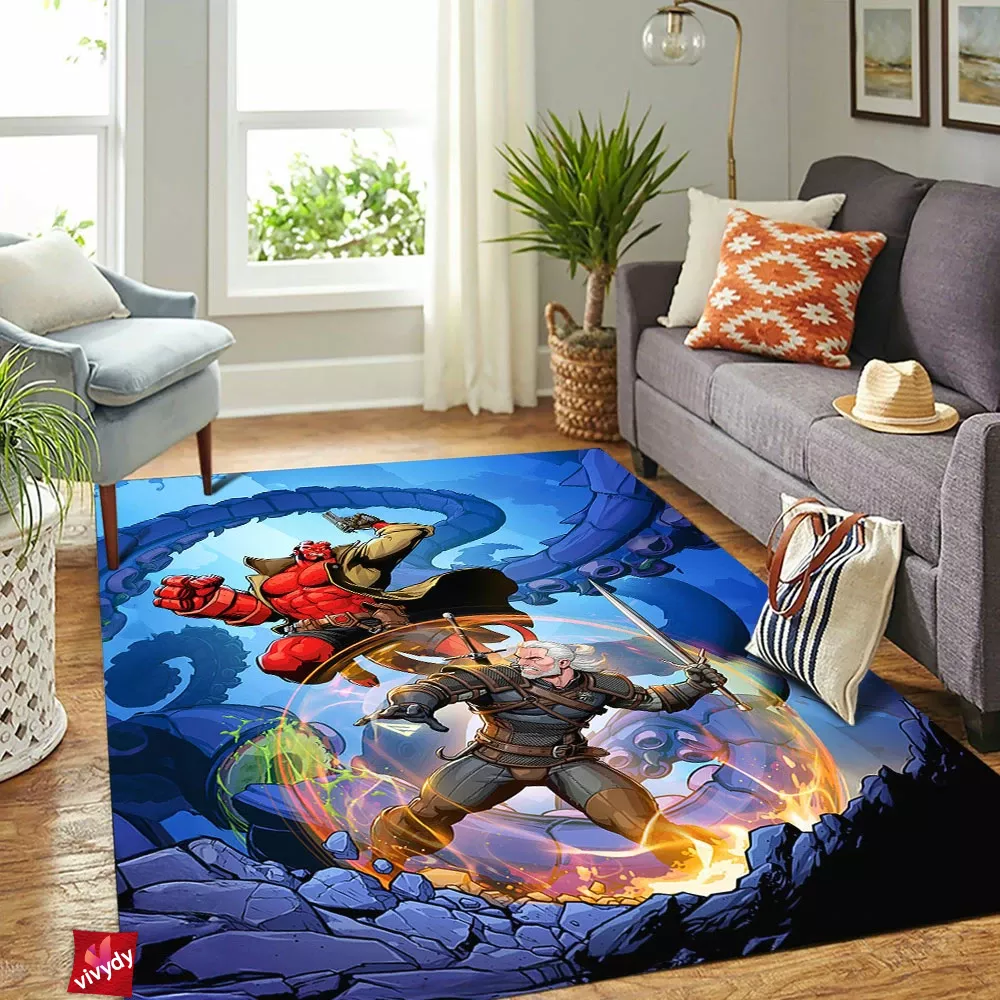 The Witcher Vs Hellboy Rectangle Rug