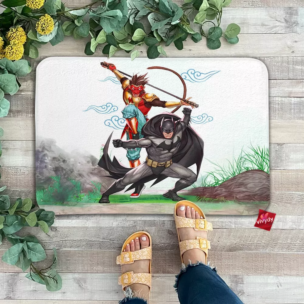 Monkey King And Batman Doormat