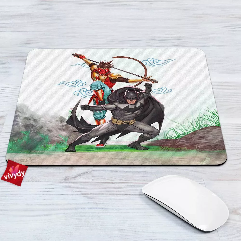 Monkey King And Batman Mouse Pad