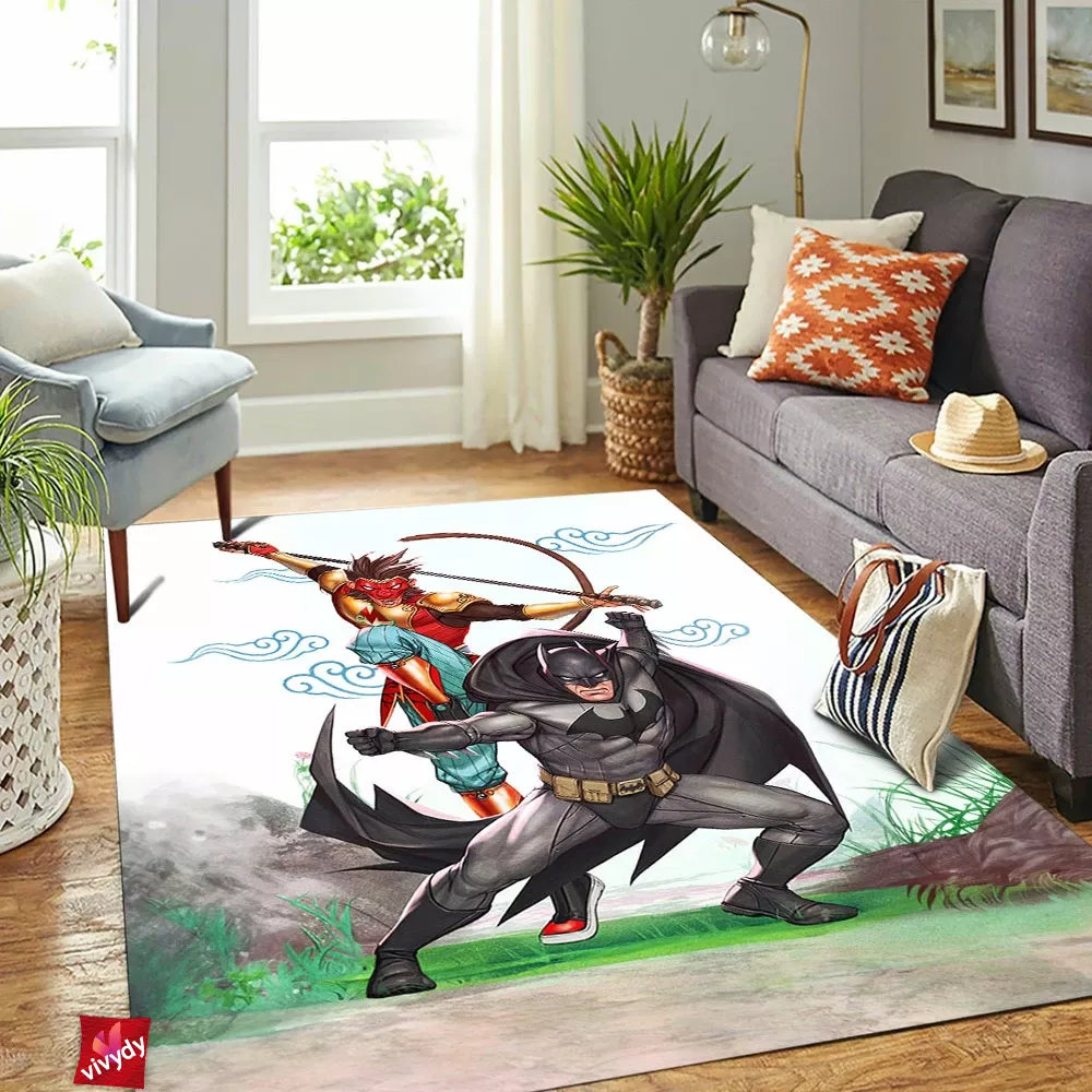 Monkey King And Batman Rectangle Rug