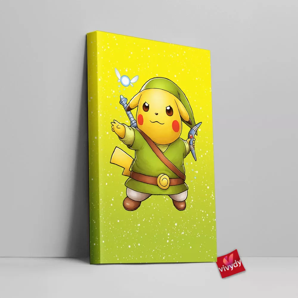 Link Pikachu Canvas Wall Art