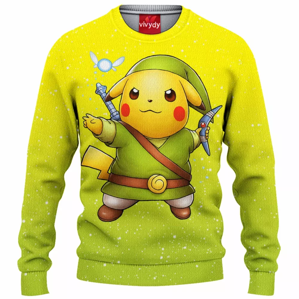 Link Pikachu Knitted Sweater