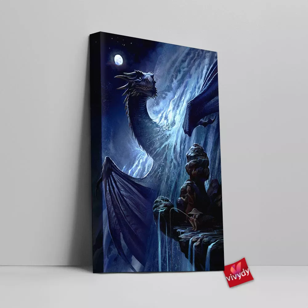 Moon Dragon Canvas Wall Art