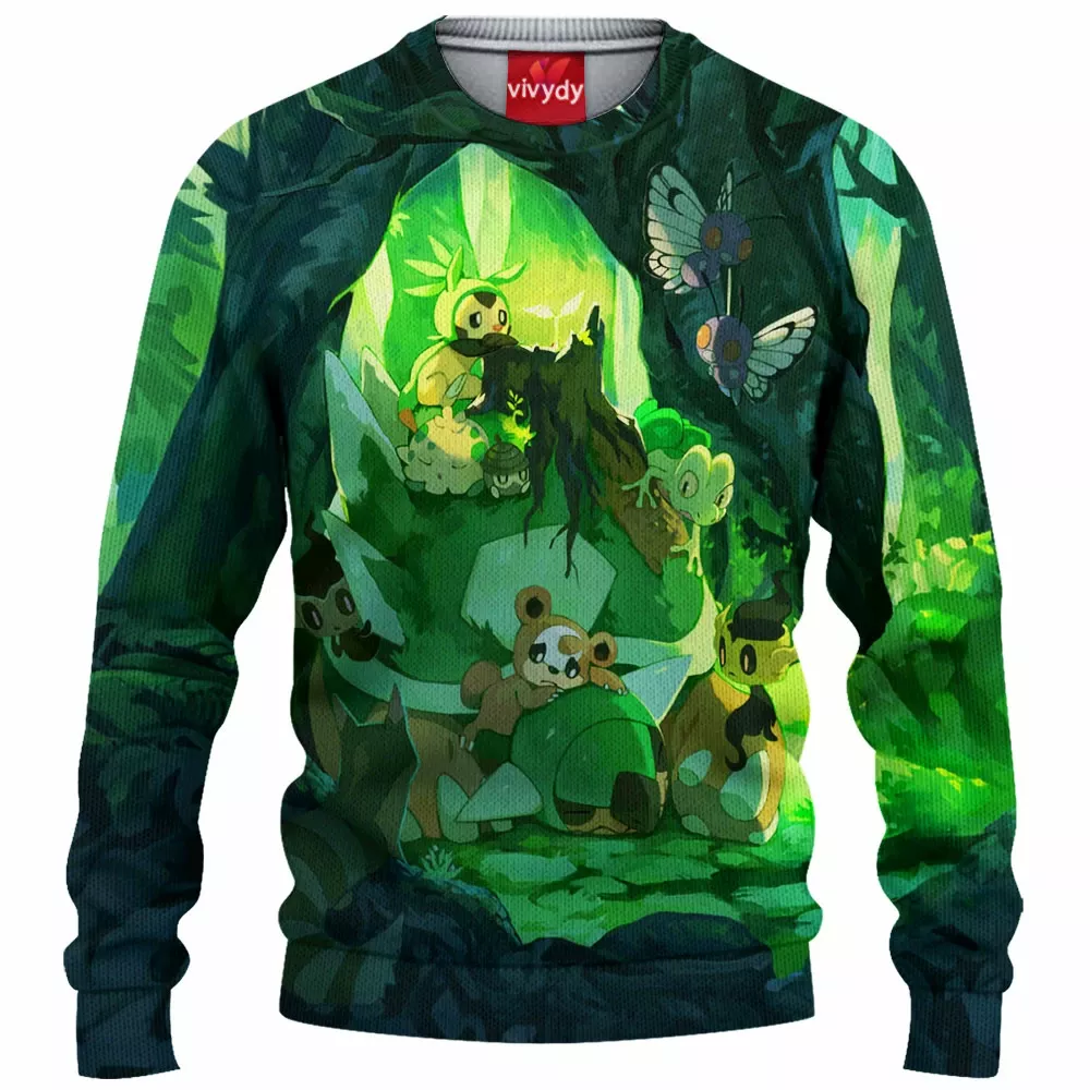 Green Pokemon Knitted Sweater