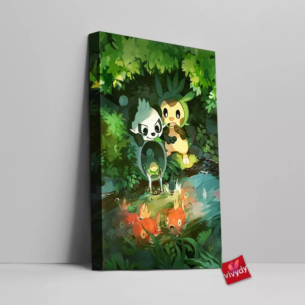 Pancham And Chespin Canvas Wall Art