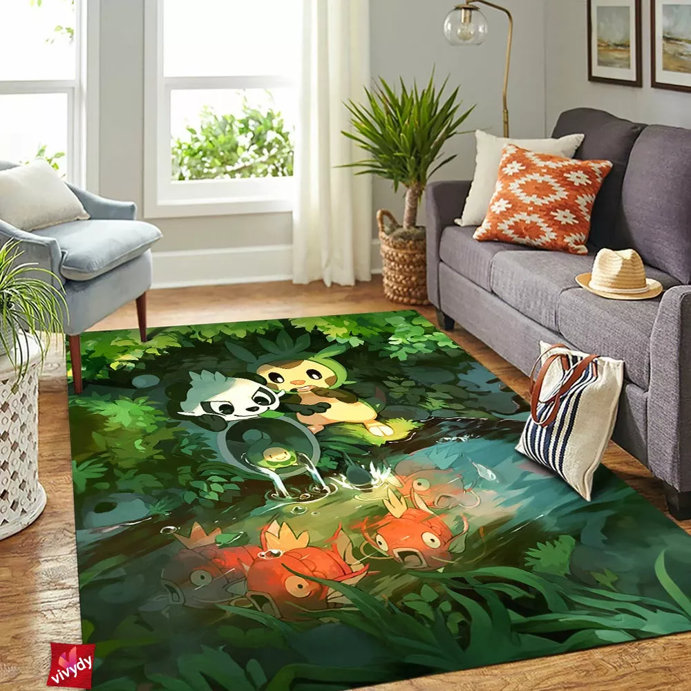 Pancham And Chespin Rectangle Rug