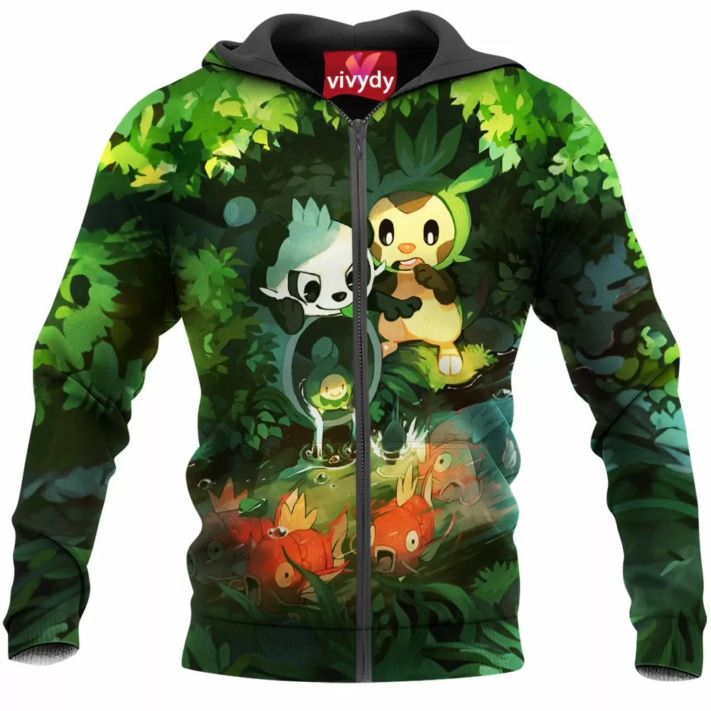 Pancham And Chespin Zip Hoodie