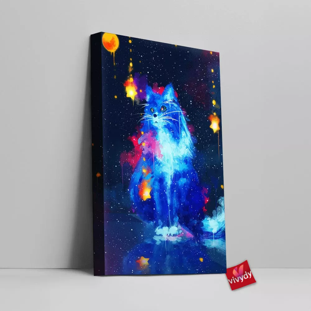 Cosmic Cat Canvas Wall Art