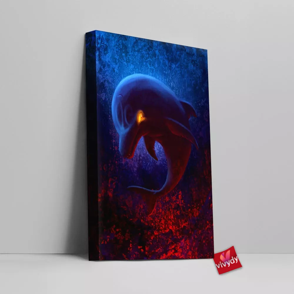 Demon Dolphin Canvas Wall Art