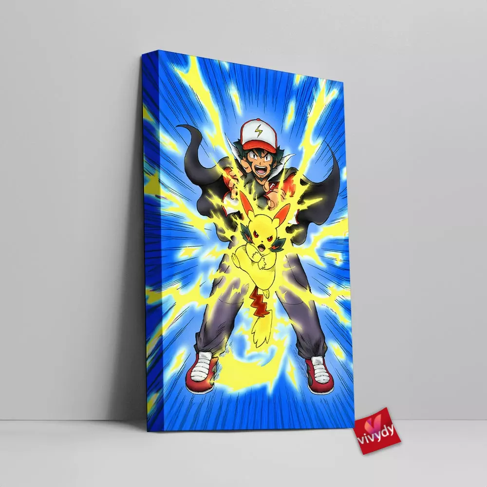 Ash Pikachu Canvas Wall Art