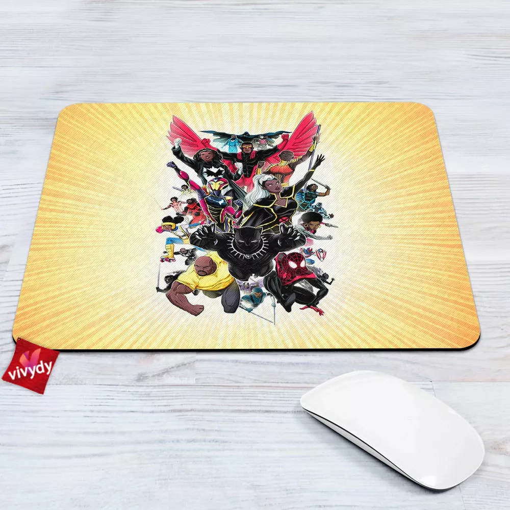 Black Superheroes Of The Comic Universe Mouse Pad