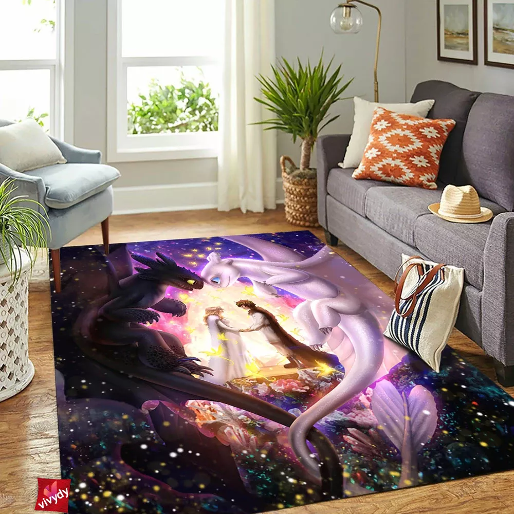 Toothless Night Light Fury Rectangle Rug