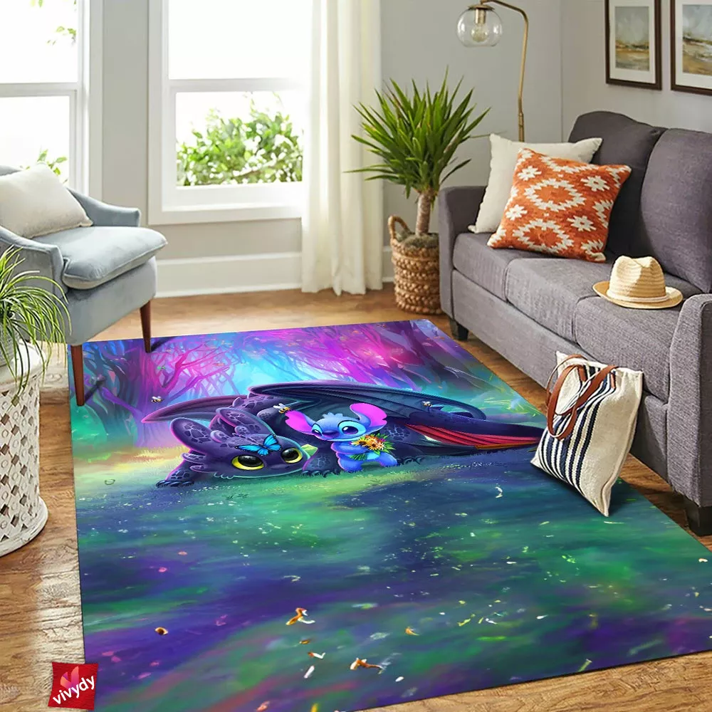 Toothless And Stitch Rectangle Rug