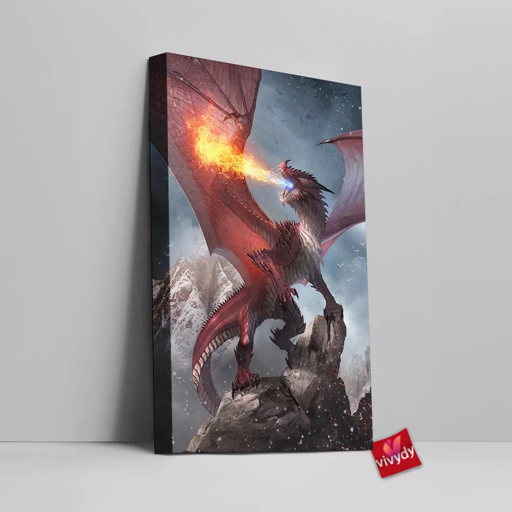 Red Dragon Canvas Wall Art