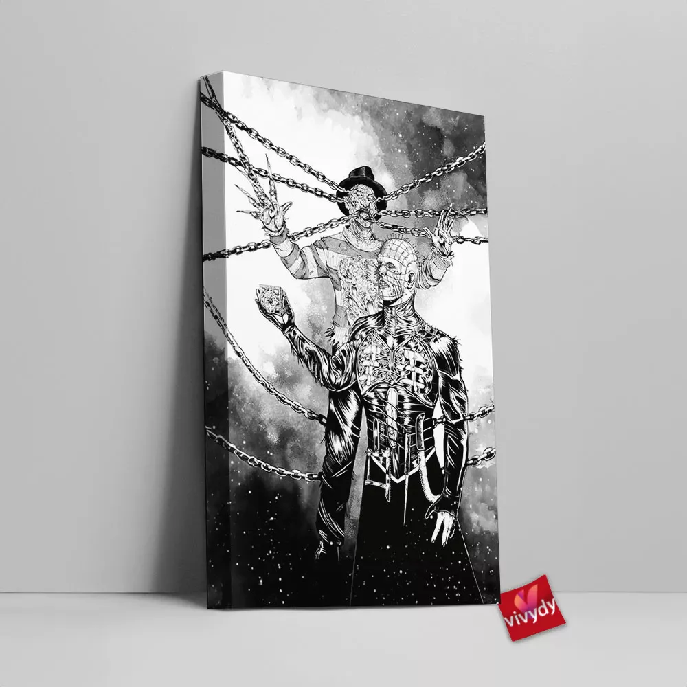 Freddy vs Pinhead Canvas Wall Art