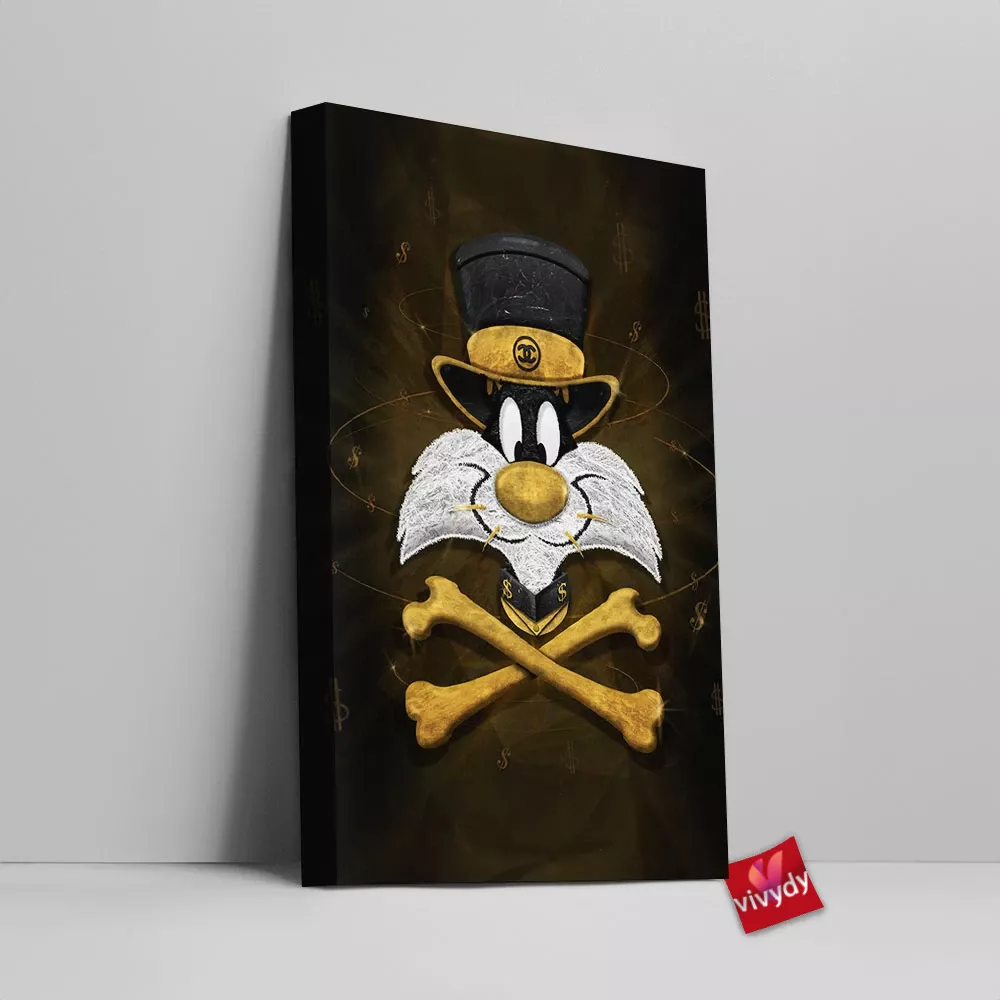 Sylvester the Cat,Meow Canvas Wall Art