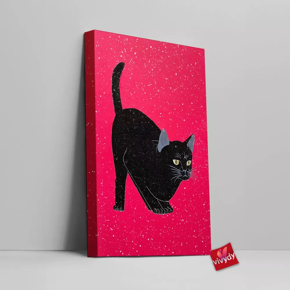 Black Cat Canvas Wall Art