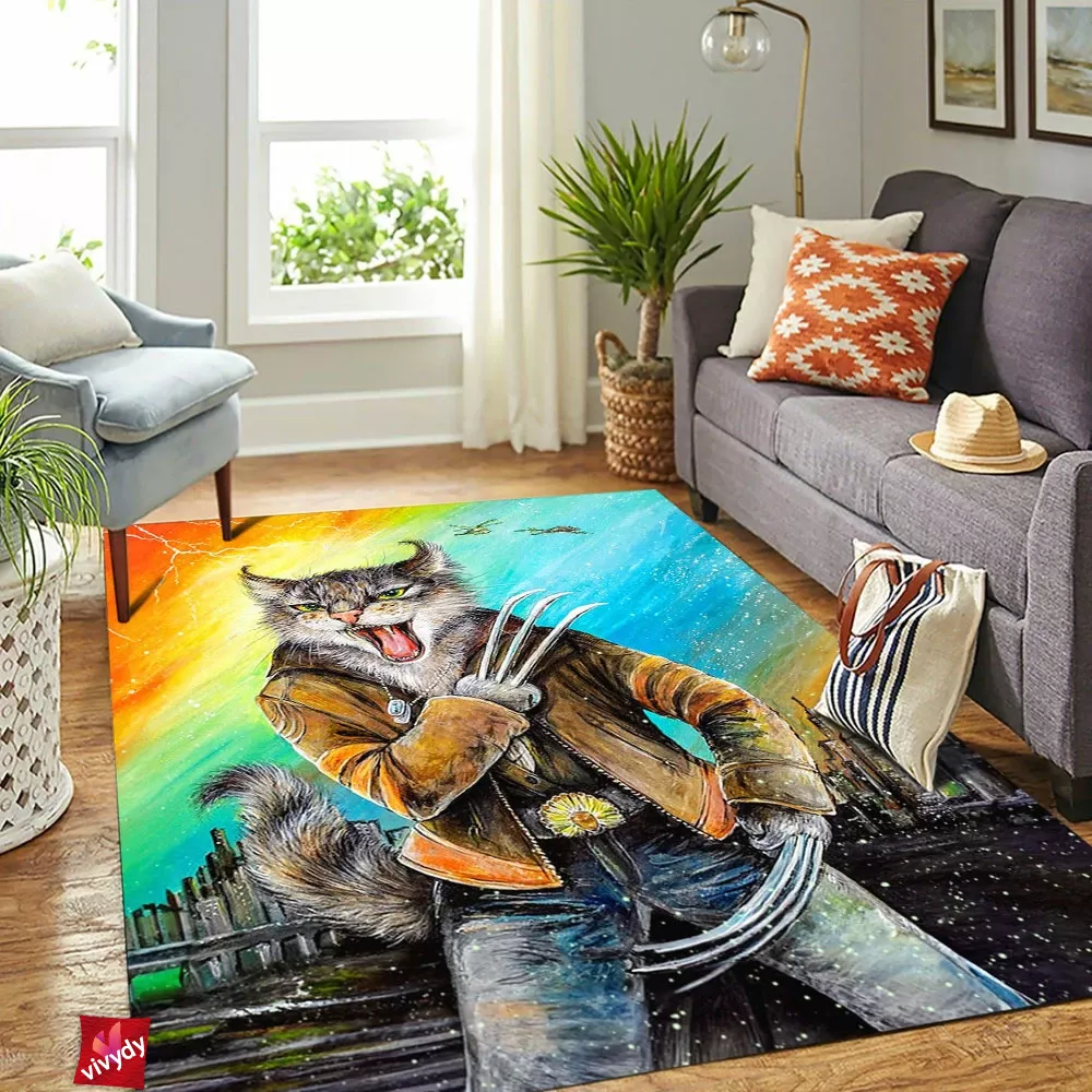 Wolverine Cat Rectangle Rug