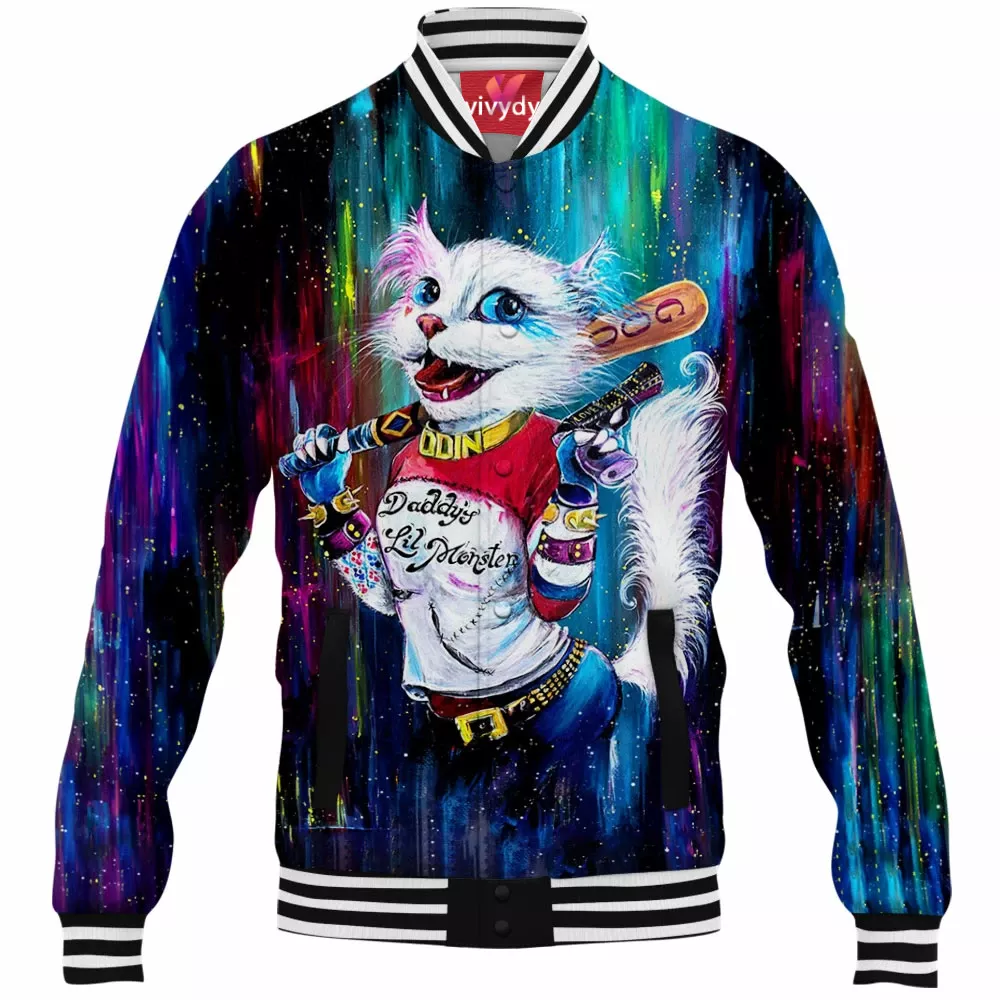 Harley Quinn Cat Baseball Jacket