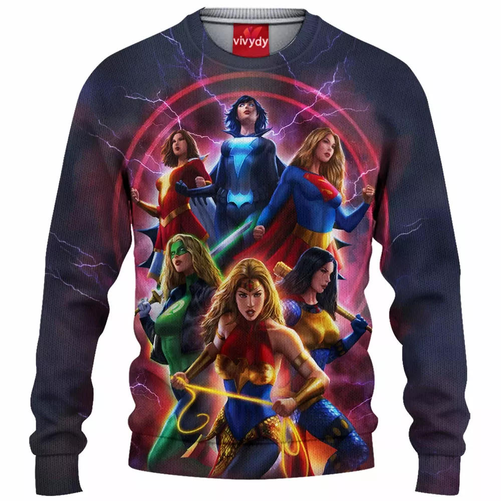 Comic Woman Heros Knitted Sweater