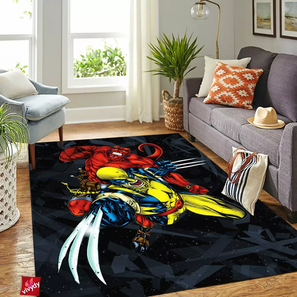 Wolverine Hellboy Rectangle Rug