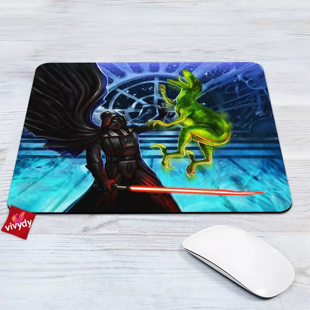 Darth Vader Vs Velociraptor Mouse Pad