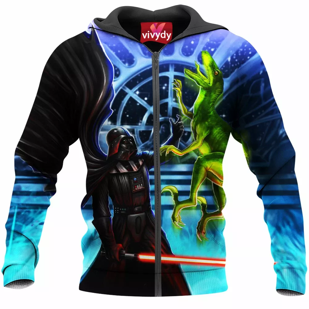 Darth Vader Vs Velociraptor Zip Hoodie