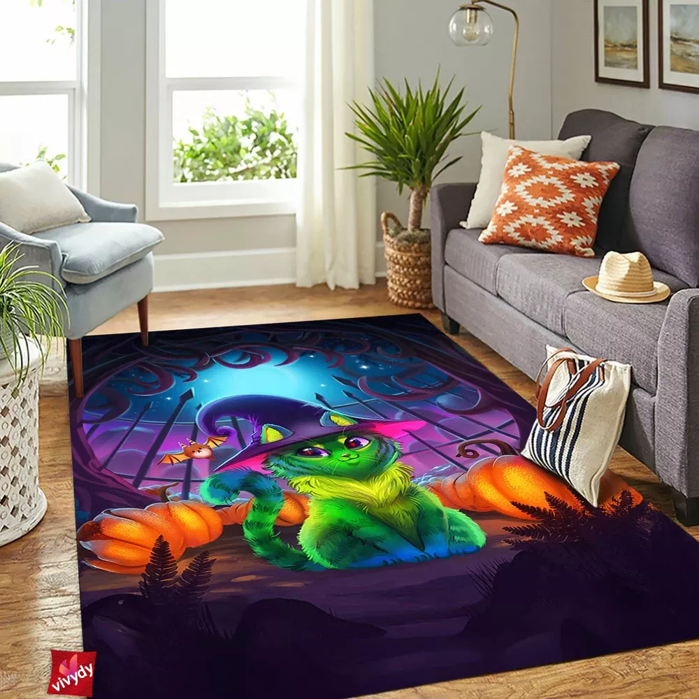 Halloween Kitty Rectangle Rug