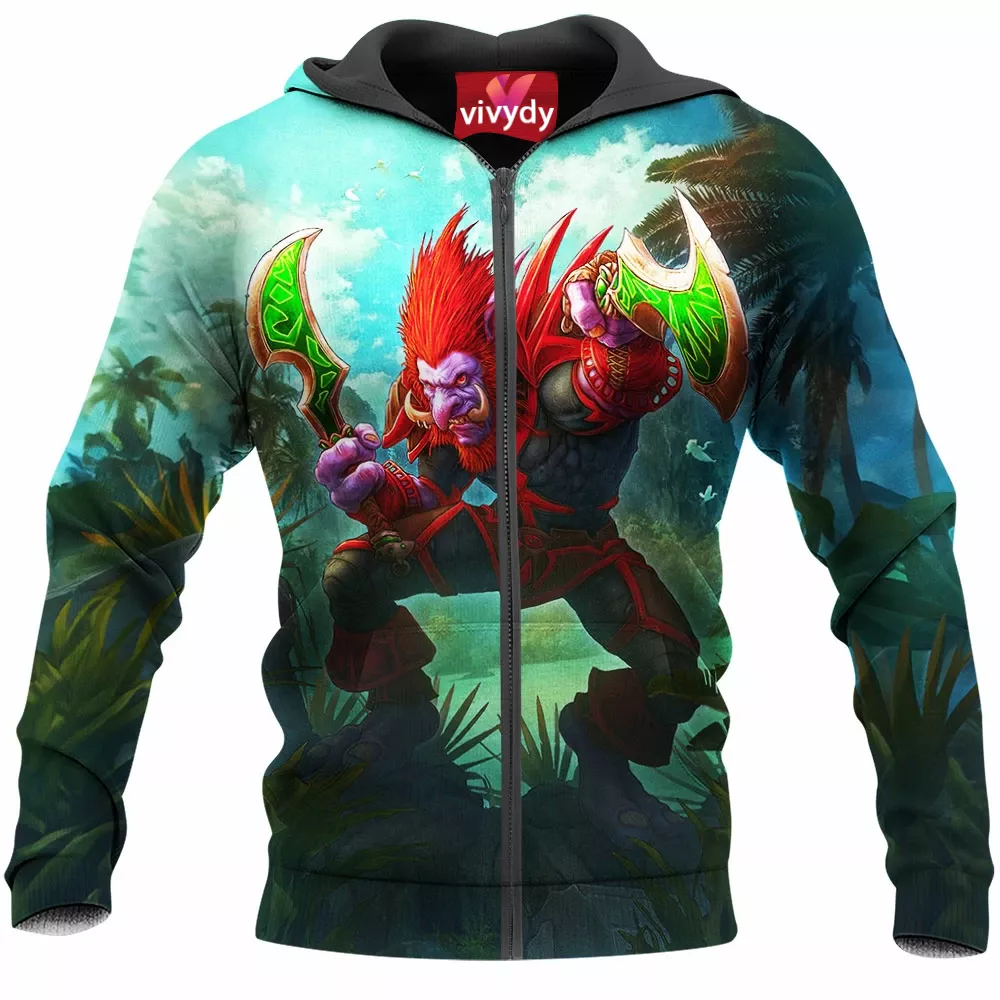 Troll Warcraft Zip Hoodie