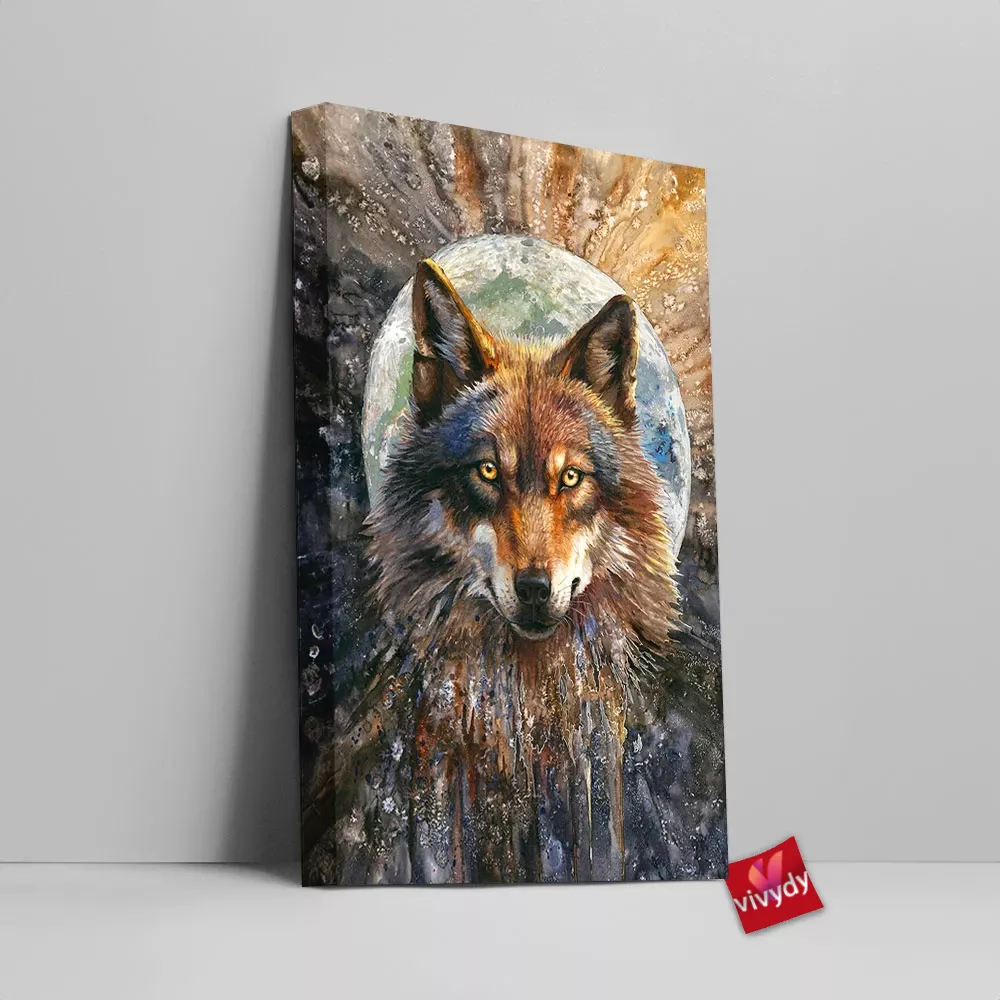 Fullmoon Wolf Canvas Wall Art