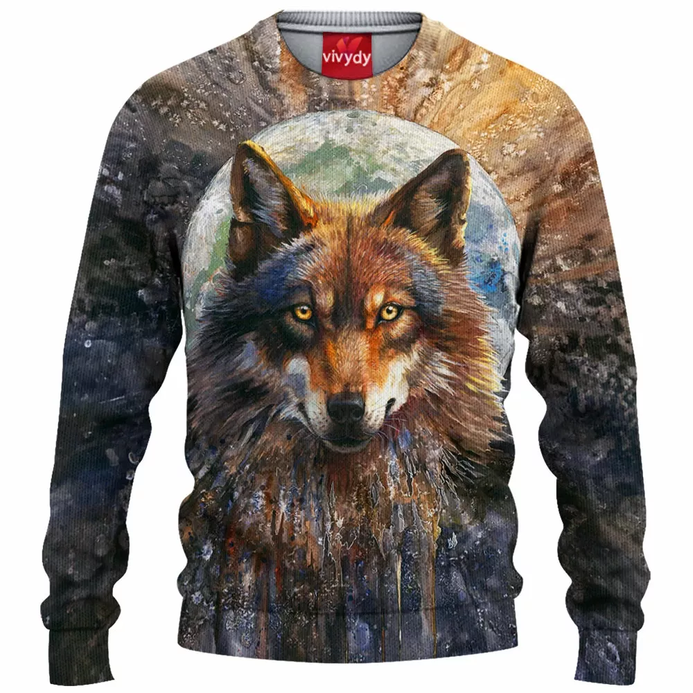 Fullmoon Wolf Knitted Sweater